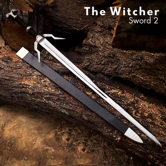 Witcher Sword Replica – Silver Fantasy Blade with Scabbard (Display Only) Replica