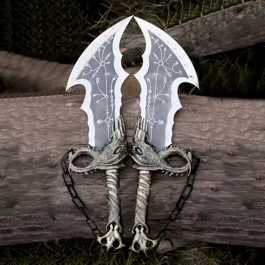 Twin Flame Blades – Fantasy Warrior Display Replica (Decorative Set)