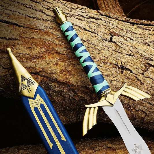 Golden Zelda Master Sword – Fantasy Display Replica with Scabbard